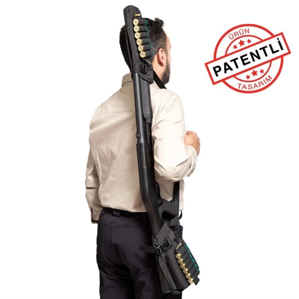 6 in 1 Çok Fonksiyonlu Tüfek Kılıfı, Askı Kayışı, Bel Çantası, Fişeklik, Kemer Fişeklik SİYAH