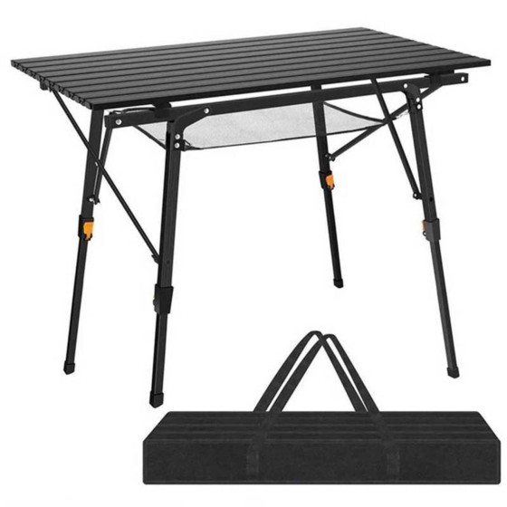 FUNKY CHAIRS Elite Alüminyum Teleskopik Ayaklı Kamp Piknik Masası – Siyah