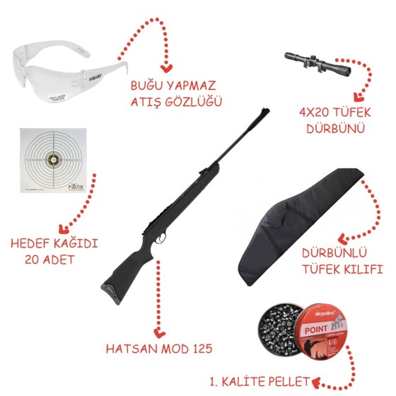 Hatsan Mod 125 Klasik 5.5mm Havalı Tüfek Full Set