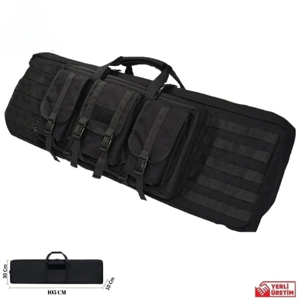 HUNTHINK Çiftli Tüfek Taşıma Çantası Siyah