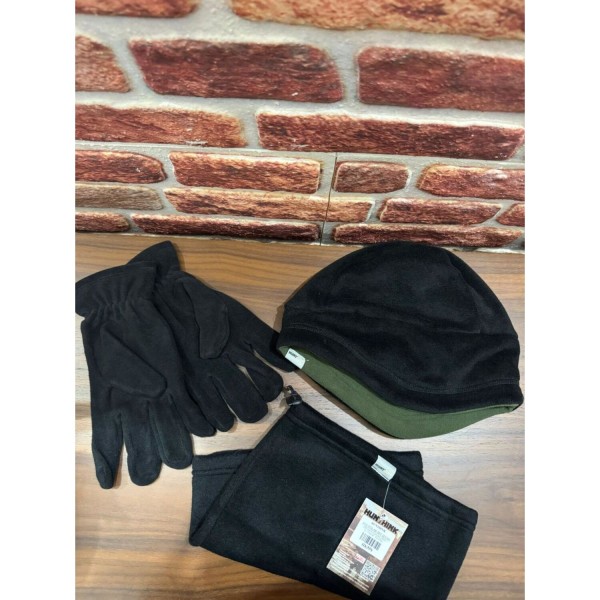 HUNTHINK SIYAH BERE-ELDIVEN-BOYUNLUK SET