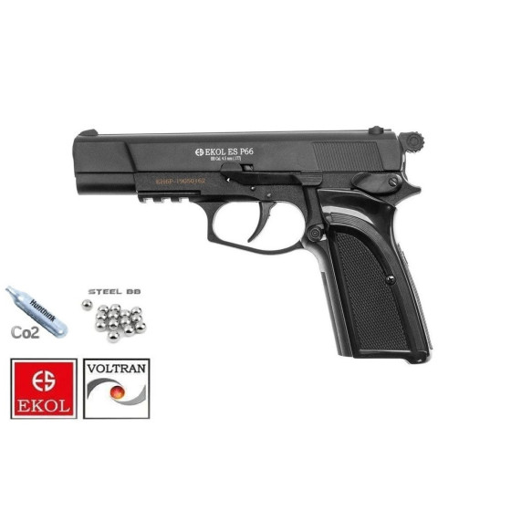 EKOL ES P66 4.5mm Havalı Tabanca Siyah