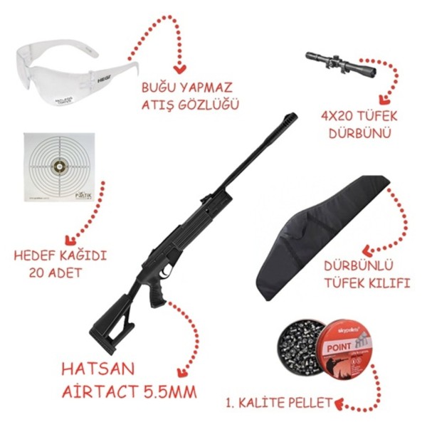 Hatsan AirTact (Turcar) 5.5mm Havalı Tüfek Full Set