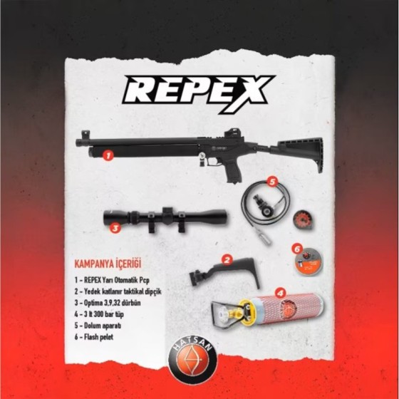 Hatsan Repex Yarı Otomatik PCP Havalı Tüfek (Full Set)