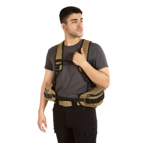 Hunthink VestPack Camel Çantalı Avcı Yeleği