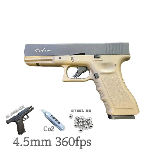 Rubino RBN-GL17 ÇÖL/TAN Glock 17 Blowback Havalı Tabanca